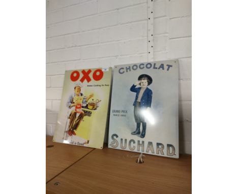 2 enamel signs . As new. 
