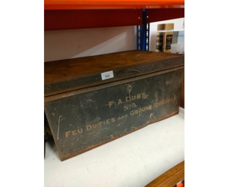 Antique metal trunk . 