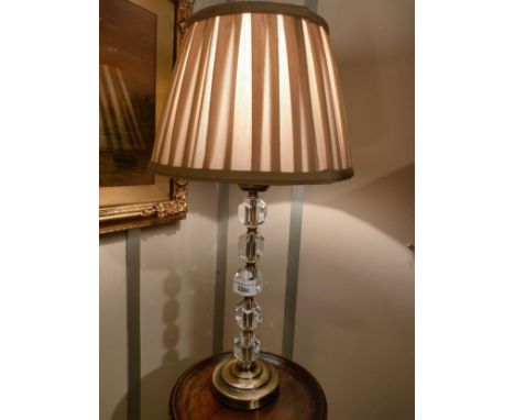 Modern Crystal style Glass Columned table lamp. 