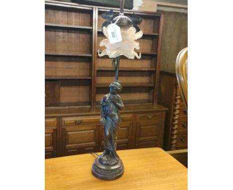 Bronzed.Lady figural table lamp.