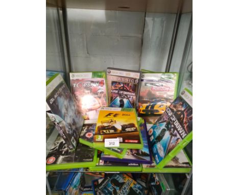 Large Shelf of xbox 360 games . 