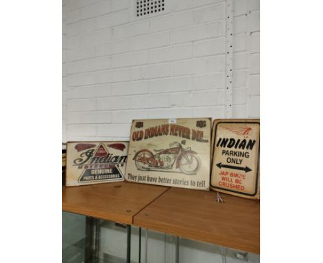 Indian motorcycle enamel signs . 