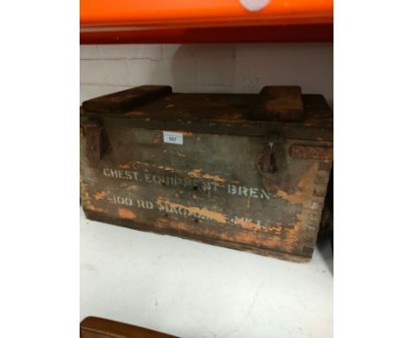 Old military ammunition box . 