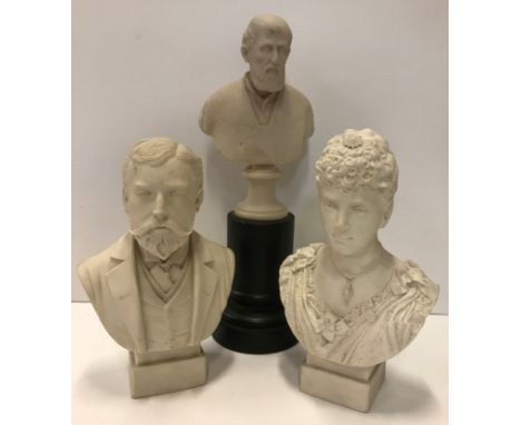 A parian ware bust of the H.R.H Duke of York, 20.5cm and another of Princess May, 21.5cm both impressed R&amp;l together with