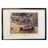 Jody Sheckter at Monaco in his Race-Winning Ferrari 312T4 Hand-Signed Print