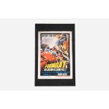 Large Original Promotional Cinema Poster for the Film 'Formula 1' on Linen