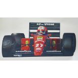 Alloy Plaque Ferrari F1 640 Silhouette - Signed by Nigel Mansell CBE