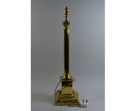 A Brass Corinthian Column Table Lamp 