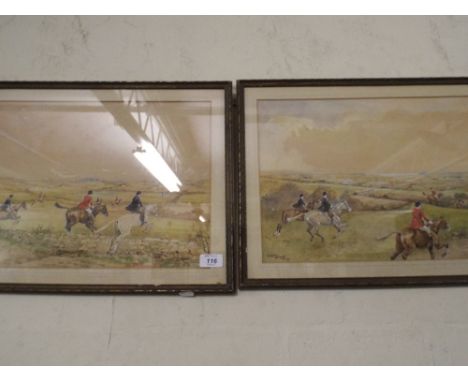 A Pair of Framed Hunting Water Colours Signed W M Dads 