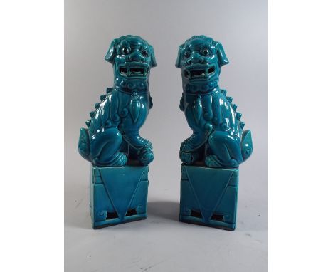 A Pair of Oriental Ceramic Temple Dogs
