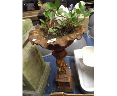 A Cast Iron Bird Bath or Planter