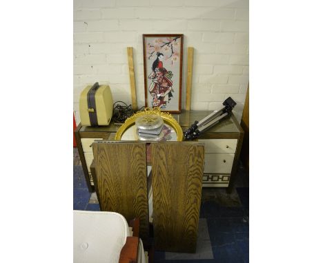 Two 1970s Chests of Drawers, a Gilt Mirror, Camera Tripod Etc. 