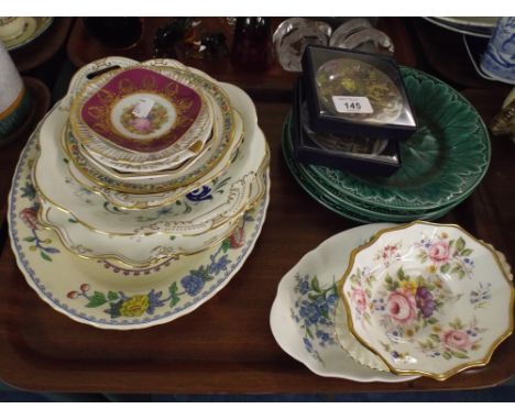A Tray Containing Coalport, Wedgwood, Royal Worcester etc 