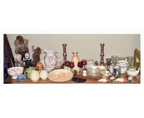 Large selection of assorted ceramics and glass to include; Findlater's First XV Blended Scotch Whisky Aged 15 years novelty G