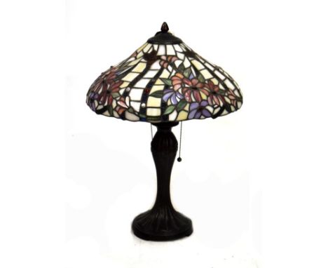 Reproduction Tiffany-style 'mushroom' table lamp   Condition: 