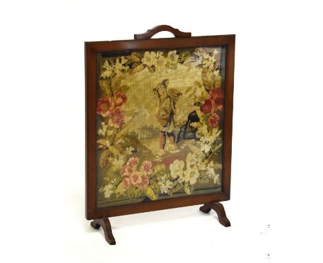 Early 20th Century mahogany-framed tapestry firescreen   Condition: 