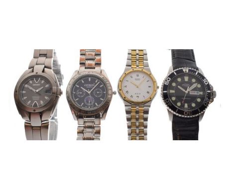 Seiko - Gentleman's Perpetual Calendar Titanium wristwatch, together with three other wristwatches   Condition: 