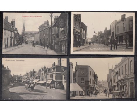 POSTCARDS : Kent, good collection of street scenes of Faversham, East Street, Court Street, Market Street etc , R P's include