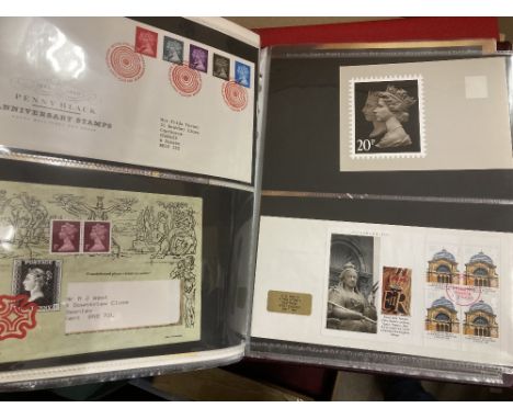 STAMPS FIRST DAY COVERS Box with eight cover albums or binders with FDCs from 1940s to late 1990s, and a few commemorative co
