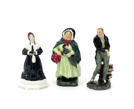 Three Royal Doulton figures  20th century, the earliest of William Sydney Penley in his role as 'Babbs' in Charley's Aunt, we