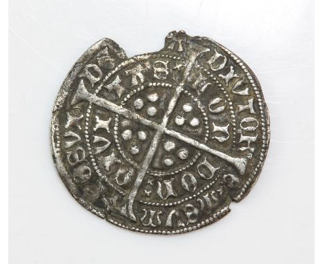 A hammered silver groat possibly Henry VI with legends HENRIC DI GRA REX ANGLI xx FRANC and POSUI DEUM ADIUTORE MEUM and LON 