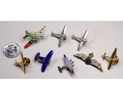 A National League of Airmen enamel pin badge for 1935 - together with another for Scott's Display, a Royal Flying Corps ename