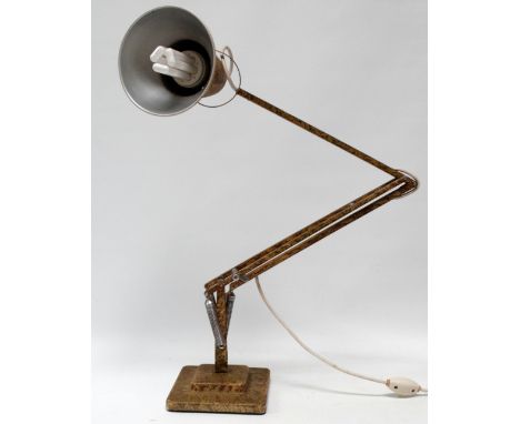 A Herbert Terry Anglepoise lamp - with a square stepped base and cream scumbled finish.
