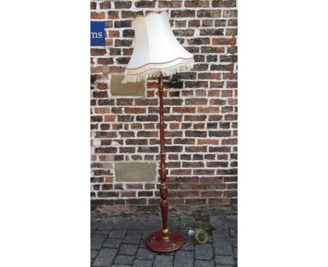 Red lacquered chinoiserie standard lamp