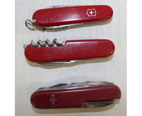 3 Swiss Army multi tool knives