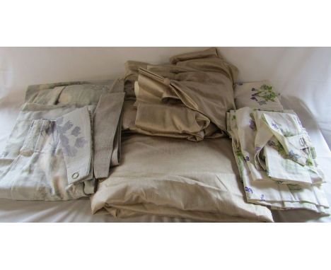 Selection of curtains and tie backs
