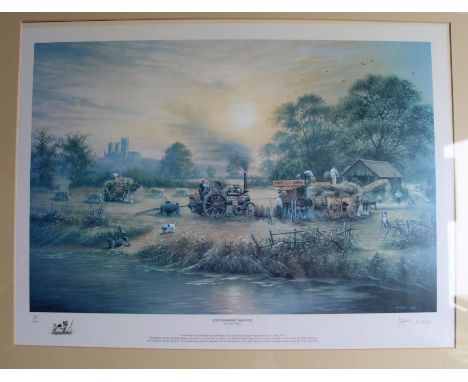 Framed limited edition print "Lincolnshire Harvest"&nbsp; inspired by the 50th Woodhall Spa Agricultural Show May 1997, signe