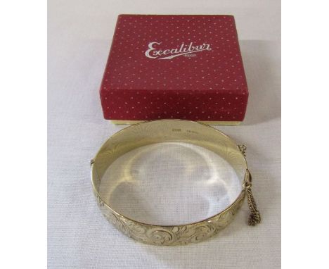 Gilt silver bangle Birmingham 1966 6.5 cm x 5.5 cm, weight 1.61 ozt