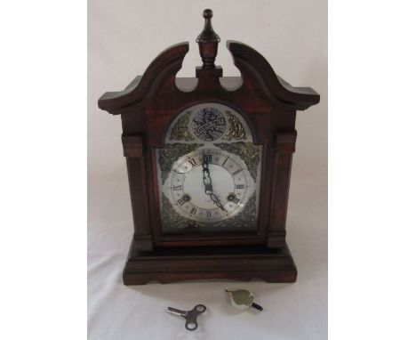 31 day wooden striking mantel clock Tempus Fugit H 40 cm