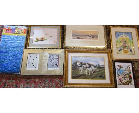 Various limited edition prints, canvas print, Vietnamese tapestry etc (sample shown)