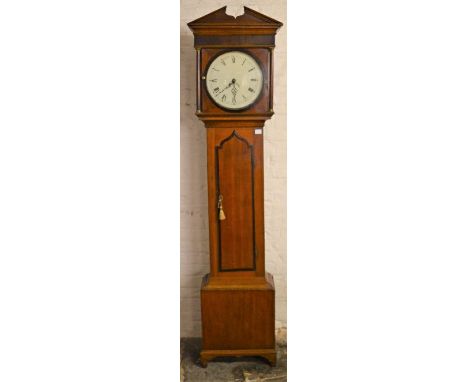 Georgian 30 hour longcase clock with circular painted dial in an oak case Ht212cm