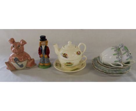 Wade Natwest Woody (no stopper), Pa Straw Key Kollectables figurine, Aynsley Edwardian Kitchen Garden tea for one set &amp; t