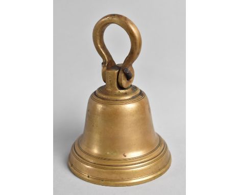 A Vintage Cast Brass Bell, 16cms High 