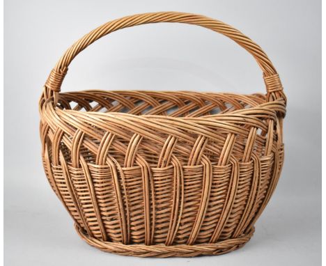 A Vintage Wicker Shopping Basket, 40cm wide 