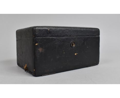A Vintage Cigar Humidor with Four Slides and Pocket for Cigar Cutter, 22cms Wide 