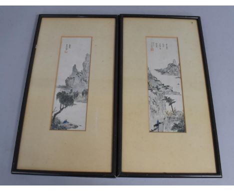 A Pair of Oriental Prints, 7.5x27.5cm 