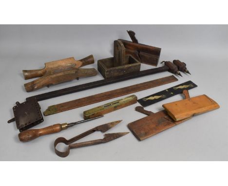 A Collection of Various Vintage Tools to comprise Planes Etc together with a Boxed Contemporary Cylinder Pressure Gauge 