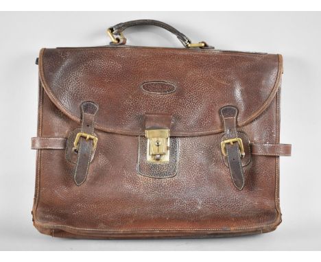 A Vintage Leather Satchel, 41cm wide 