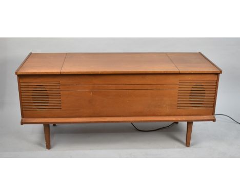 A Vintage His Masters Voice Radiogram in Teak Cabinet, 128cm Wide 