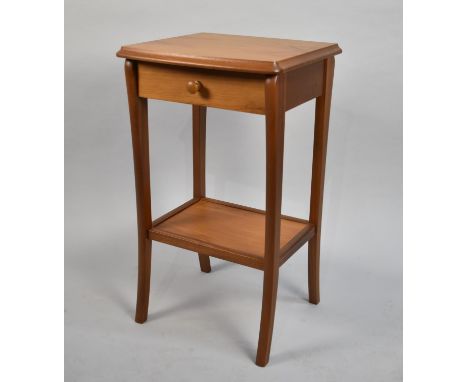 A Modern 1970s Style Side Table with Single Drawer and Stretcher Shelf, 47cms Wide 