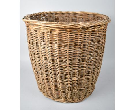 A Vintage Wicker Waste Paper Bin, 37cms Diameter and 35cms High 