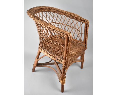 A Vintage Wicker Childs Tub Armchair 