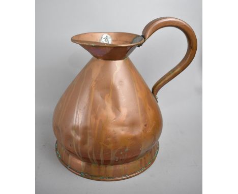 A Vintage Copper Gallon Measure, 28cms High 