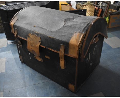 A Vintage Dome Topped Trunk, 86cms Wide 