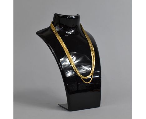 A Very Long Henkle and Gross (Christian Dior) Vintage Gilt Metal Necklace, Dated 1973,160cms Long 