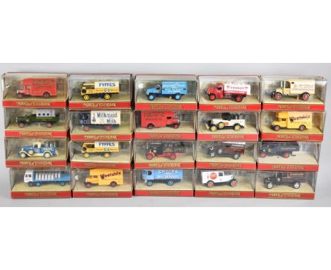 A Collection of Twenty Boxed Matchbox Models of Yesteryear, Vintage Vans and Delivery Lorries 